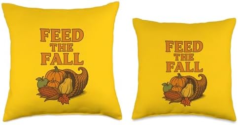 Feed The Fall Retro Thanksgiving Harvest Autumn Throw Pillow - Image 3