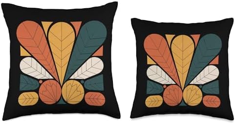 Vintage Mid Century Thanksgiving Retro Art Palette 50s 60s Throw Pillow - Image 3