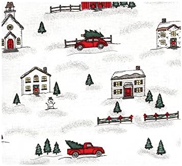Hudson Baby Unisex Baby Cotton Flannel Receiving Blankets, Christmas Scene, One Size (Pack of 2) - Image 3
