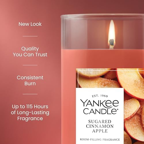 Yankee Candle Sugared Cinnamon Apple Scented Candle, 14.25oz Medium Pillar - Image 3