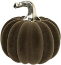 Boston International Ceramic Flocked Pumpkin Thanksgiving Halloween Decorations for Home, Medium, Hunter Green by BostonInternational