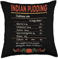 Witty Turkey Day Indian Mush Food Dinner Party Indian Pudding Nutrition Facts Funny Thanksgiving Humor Throw Pillow, 18x18, Multicolor by Unknown