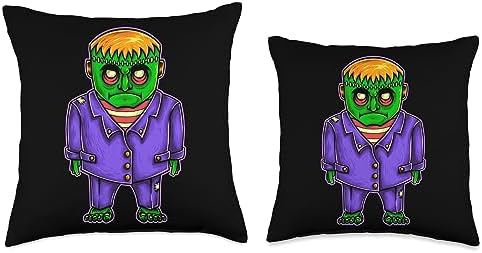 Frankenstein Funny Costume Halloween Gift Cute Frankenstein Throw Pillow, 16x16, Multicolor