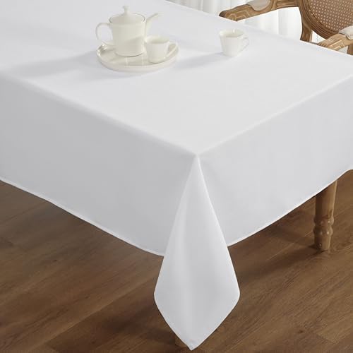 Laura Ashley Esme Decorative Tablecloth, 60" x 84", White - Image 2
