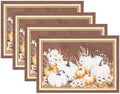Elrene Home Fashions Wheatland Harvest Fall/Thanksgiving Cloth Dining Rectangle Placemats, 13"x19", Set of 4 by ElreneHomeFashions