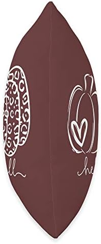 Hello Fall Leopard Pattern Pumpkin Thanksgiving Vibe Throw Pillow - Image 2