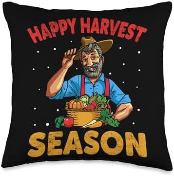 Happy Harvest Season Throw Pillow by Unknown