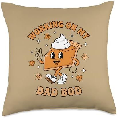 Dad Working On My Dad BOD - Thanksgiving Pregnancy Announce Throw Pillow by Unknown