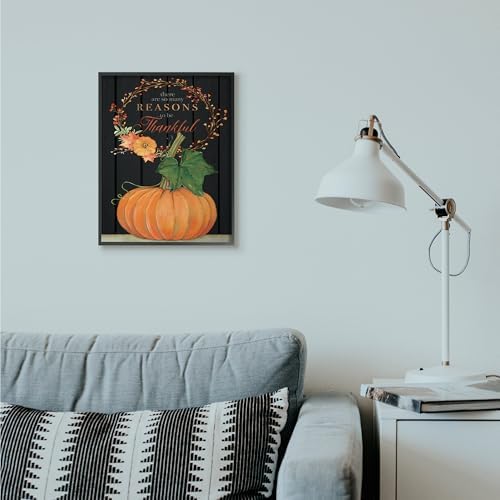 Thankful Pumpkin Thanksgiving Typography, 16 x 20 Inch Framed Giclée Print - Image 3