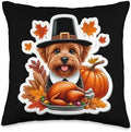 Thanksgiving Norfolk Terrier Dog Owner Mom Dad Lover Funny Throw Pillow by Unknown