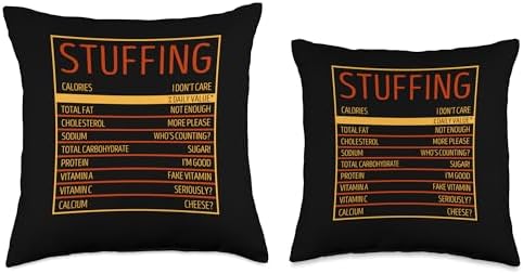 Pilgrim Costume Thanksgiving Shirt Turkey Meat Funny Thanksgiving Stuffing Food Nutrition Facts Anti Vegan Throw Pillow, 16x16, Multicolor - Image 3