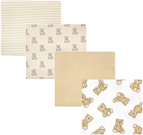 Hudson Baby Unisex Baby Cotton Poly Flannel Receiving Blankets, Teddy Bears, One Size by HudsonBaby