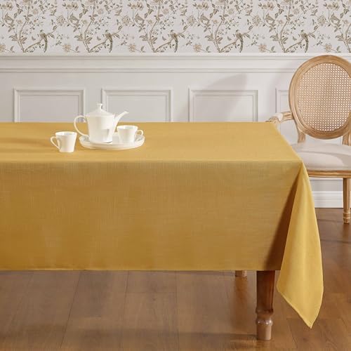 Laura Ashley Esme Decorative Tablecloth, 60" x 144", Gold - Image 4