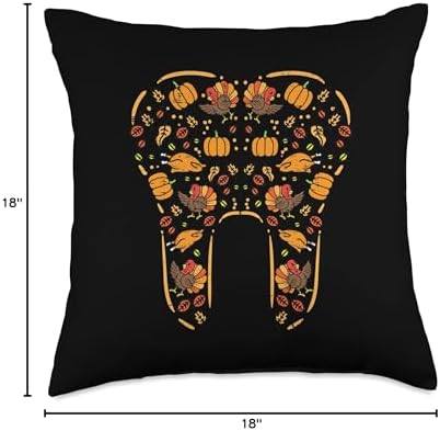 Thanksgiving Tooth Cute Fall Teeth Dental Dentist Women Throw Pillow - Image 4