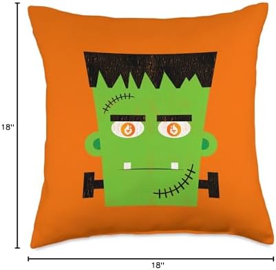 Comic Vintage Creepy Halloween Tfuel Crypto Frankenstein Throw Pillow