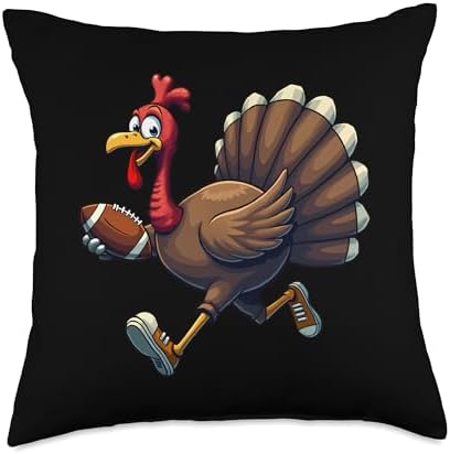 Thanksgiving Football Player Thanksgiving Football Turkey Throw Pillow by Unknown