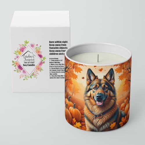 Caroline's Treasures DAC1018CDL Belgian Tervuren Fall Decorative Soy Candle Nature Soy Wax Essential Oil Home Decor Ideal for Bedroom Kitchen Bath Office Gift, 10 oz - Image 2