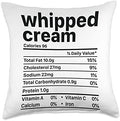 Thanksgiving Whipped Cream Calories Menu Throw Pillow by Unknown