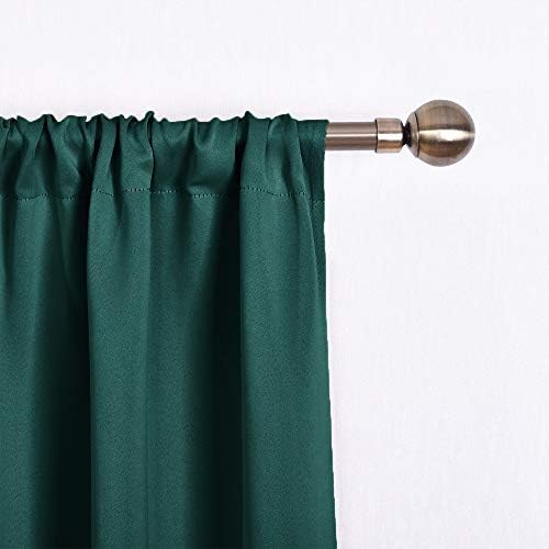 NICETOWN Roman Curtains for Kitchen - Blackout Tie Up Curtains Window Treatment Valance Adjustable Rod Pocket Balloon Shades for Bathroom Christmas, 1 Panel, 40 inches W x 54 inches L, Hunter Green - Image 4