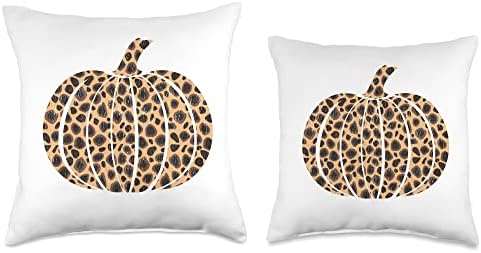 Leopard Pumpkin Halloween Thanksgiving Throw Pillow - Image 3