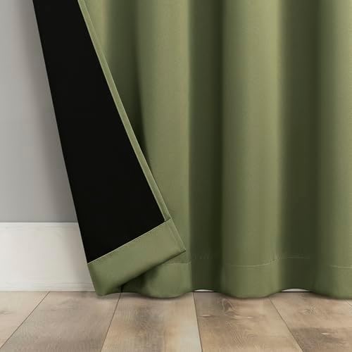 Sun Zero Oslo Theater Grade Extreme 100% Blackout Rod Pocket Curtain Panel, 52" x 84", Sage Green