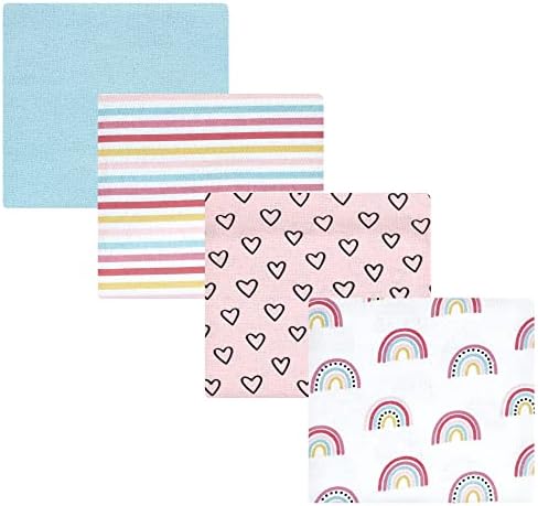Hudson Baby Unisex Baby Cotton Flannel Receiving Blankets, Modern Rainbow, One Size by HudsonBaby