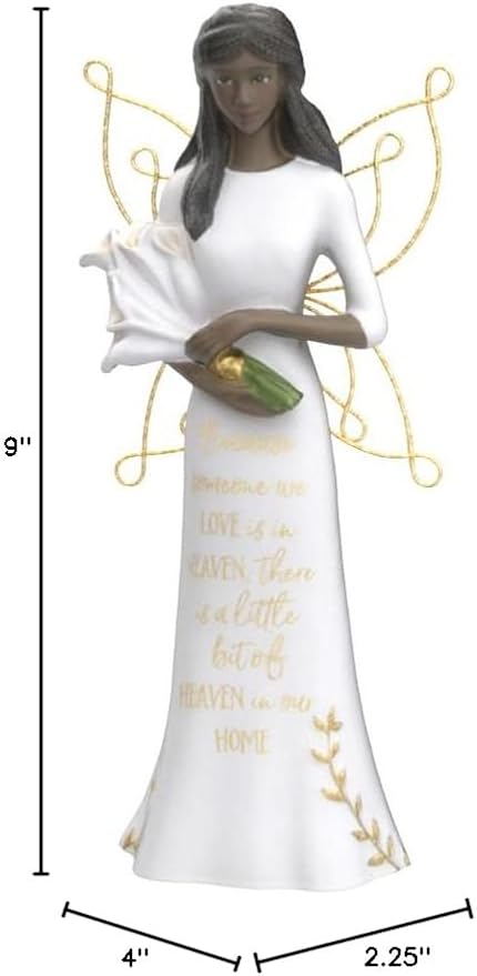 Pavilion - Because Someone We Love is in Heaven - 7.5 Inch Collectible in Memory Ebony Angel Figurine