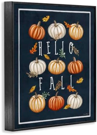 Hello Fall Pumpkin Botanical Welcome, 24 x 30 Inch Framed Giclée Print - Image 2