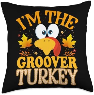 Thanksgiving Turkey I'm The Groover Matching Throw Pillow by Unknown