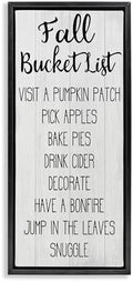 'Fall Bucket List Casual Sign'| Floating Frame Canvas Art by StupellIndustries