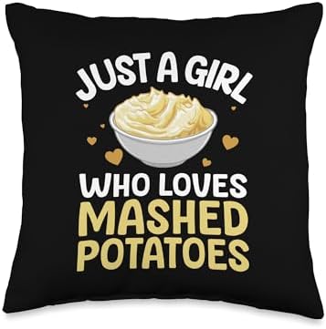 Mashed Potato Art For Women Girls Thanksgiving Mashed Potato Throw Pillow by Unknown