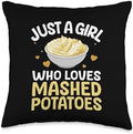 Mashed Potato Art For Women Girls Thanksgiving Mashed Potato Throw Pillow by Unknown