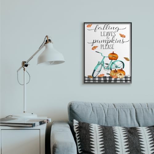 Fall Leaves Pumpkin Bicycle Sign, 24 x 30 Inch Framed Giclée Print - Image 3