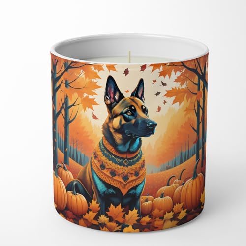 Caroline's Treasures DAC1016CDL Belgian Malinois Fall Decorative Soy Candle Nature Soy Wax Essential Oil Home Decor Ideal for Bedroom Kitchen Bath Office Gift, 10 oz by CarolinesTreasures
