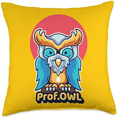 Funny Professor Owl joke Secret Santa Present to a Teacher Throw Pillow by Unknown