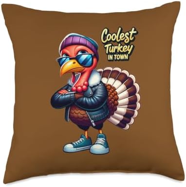 Turkey Trot 5K Funny Thanksgiving Runner Race Day Throw Pillow by Unknown