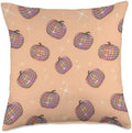 Retro 70s Disco Ball Pumpkin Autumn Fall Season Thanksgiving Throw Pillow by Unknown