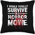 Funny Horror Movie Art For Men Women Halloween Scary Movies Throw Pillow