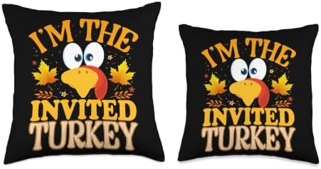 Thanksgiving Turkey I'm The Invited Matching Throw Pillow - Image 3