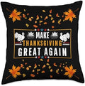 Make Thanksgiving Great again Funny Political Election Voter Throw Pillow by Unknown