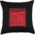 Thanksgiving Christmas Funny Ambrosia Nutrition Facts Throw Pillow by Unknown