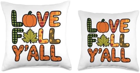 Love Fall Y'all, Family Thanksgiving Friends Giving Throw Pillow - Image 3