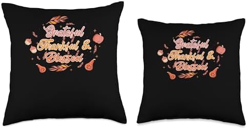 Turkey Bacon Thanksgiving Decor Pilgrim Costume Thanksgiving Christian Pilgrim Grateful Thankful Blessed Throw Pillow, 16x16, Multicolor - Image 3