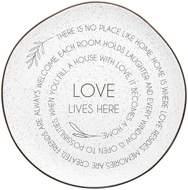 Pavilion Gift Company - Love Lives Here - 10.5" Serving Tray Platter Plate Thanksgiving Fall Serveware Friendship Family Housewarming Apartmentwarming by PavilionGiftCompany