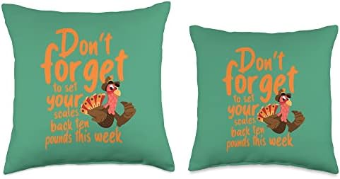 Thanksgiving -Don't forget to set your scales back 10 pounds Throw Pillow - Image 3