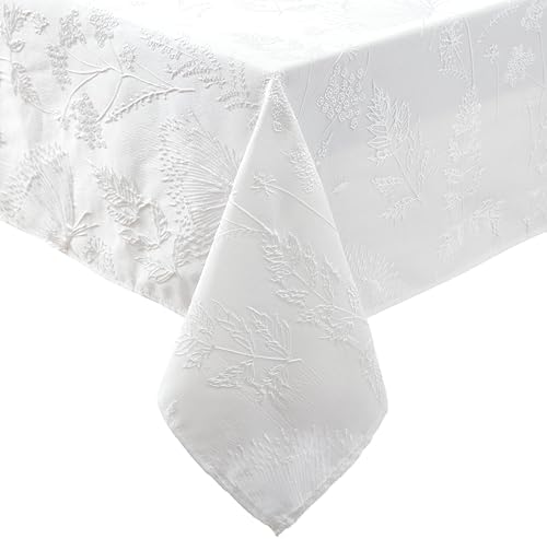 Laura Ashley Raised Embroidered Tablecloth, 60" x 120", Cynthia White by LauraAshley