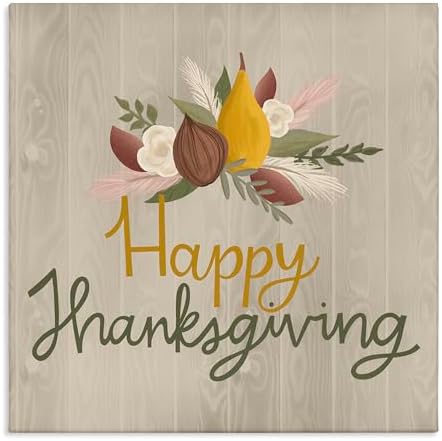 Stupell Industries Happy Thanksgiving Rustic, 30 x 30 Inch Canvas Wall Art by StupellIndustries
