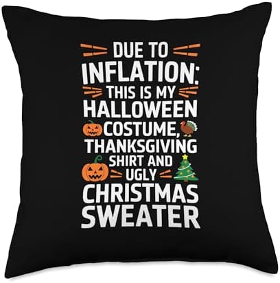 Inflation Halloween Costume Thanksgiving Christmas Throw Pillow by Unknown