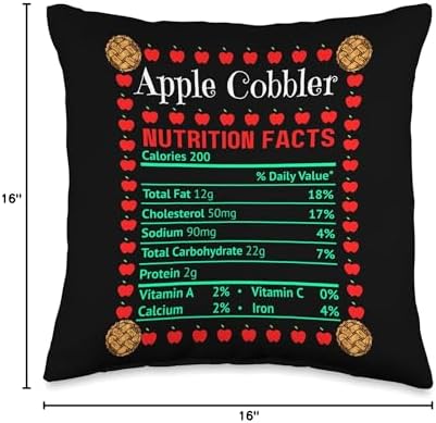 Apple Cobbler Nutrition Facts Thanksgiving Christmas Dinner Throw Pillow - Image 4
