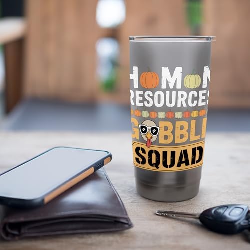 Home Resources Gobble Squad Funny Thanksgiving HR Team Stainless Steel Insulated Tumbler - Image 7